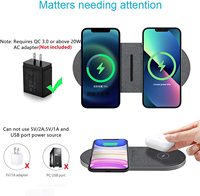40W podwójny bezprzewodowy Pad ładowania dla iPhone 13 12 11 XS XR X 8 Samsung S22 S21 S20 2 W 1 Qi szybka ładowarka mata dla Airpods 3 Pro 6